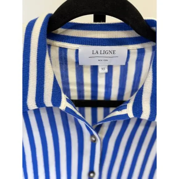 La Ligne	- Womens Blue Stripe collared sweater - XS - Picture 3 of 7